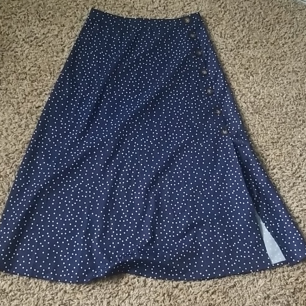 Navy Polkadot Skirt